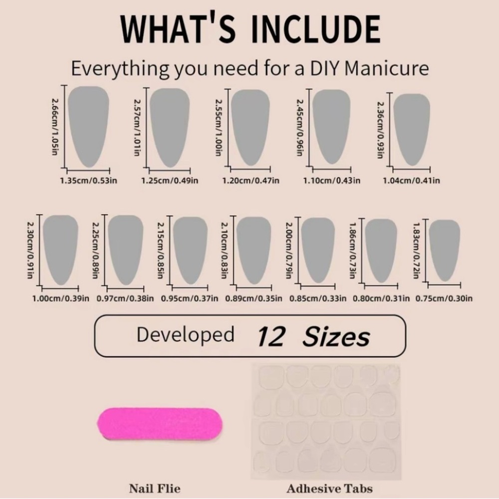 Leopard Print Fake Nails with Nail File & Tape, 24pcs/box Almond Press on Nails - Picture 2 of 6